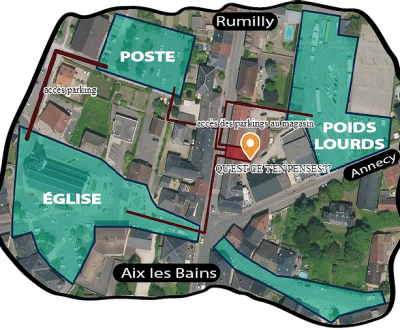 la carte pour aller du restaurant questcetenpenses à Entrelacs